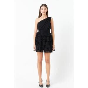 Anthropologie Endless Rose Women's Tiered Tulle Mini Dress, Size Large